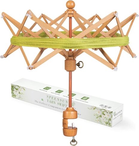 SPEENSUN Yarn Swift, Adjustable Angle/Height Yarn Umbrella Turn Loose Yarn into Tidy Skeins, Easy to Install and Foldable, Perfectly Paired with Yarn Winder, with Storage Bag and Packaging Box in Saudi Arabia