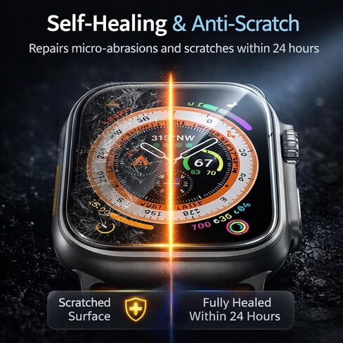 Mizi 5 Pack لـ Apple Watch Ultra 3/2/1 واقي شاشة 49 مم، طبقة TPU مرنة ذاتية المعالجة [ليس زجاجًا]، مضاد للخدش، خالٍ من الفقاعات، حساس باللمس عالي الدقة، مجموعة سهلة التركيب لـ iWatch 49 مم-شفاف in Kuwait