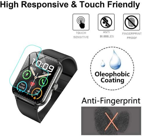 for Blackview Smart Watch R50Pro Screen Protector [6 Pack] HD Clear Soft PET Film [Anti-Fingerprint][Anti-Scratch][Bubble Free] Compatible for Blackview R50Pro, ganopterygon Smart Watch TK09 in Saudi Arabia