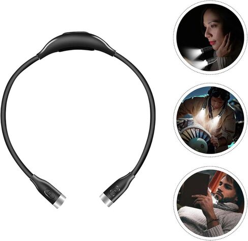 Adjustable USB Rechargeable Neck Book Light with Dual Brightness LED Beads Flexible Reading Lamp for Bedtime Lightweight Anti-Slip Design for Comfortable Wear in Saudi Arabia