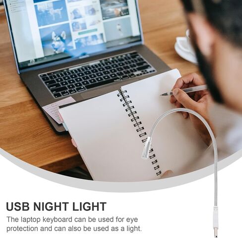 SAFIGLE 4 قطع لوحة مفاتيح USB ضوء مرن معقوفة ليلاً مصباح قراءة الكمبيوتر المحمول لجانب السرير والسفر العناية بالعين LED ضوء المهام in Kuwait