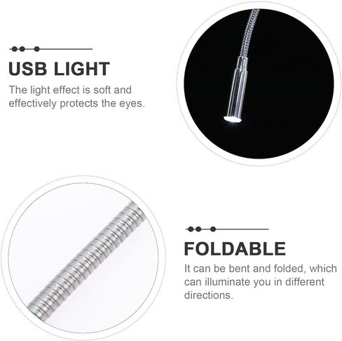 SAFIGLE 4 قطع لوحة مفاتيح USB ضوء مرن معقوفة ليلاً مصباح قراءة الكمبيوتر المحمول لجانب السرير والسفر العناية بالعين LED ضوء المهام in Kuwait