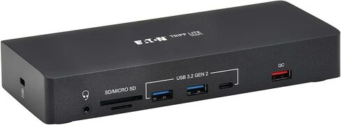 قاعدة توصيل Tripp Lite بثلاث شاشات، قاعدة توصيل USB-C، شاشة ثلاثية، 4K@60 هرتز | 2 اتش دي ام اي، ديسبلاي بورت، في جي ايه | موزع USB، منفذ إيثرنت، بطاقة SD، شحن PD USB-C بقدرة 100 واط، ضمان لمدة 3 سنوات (U442AB-DOCK9) in Saudi Arabia