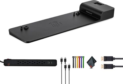 تتضمن حزمة محطة الإرساء HP UltraSlim (D9Y32AA) ما يلي: واقي التيار الزائد، وكابل 2X من النوع C، وكابل DisplayPort، وقماش من الألياف in Kuwait