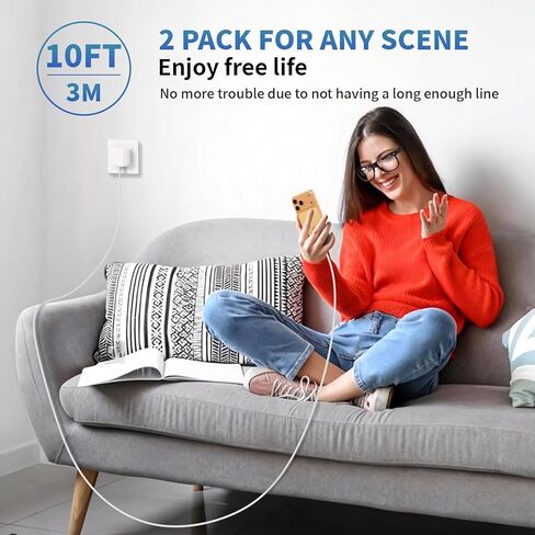 2 حزمة شاحن سريع iPhone 17/16/15،40W USB C محول Apple الديناميكي مع 60W Max 10FT نوع C-C كابل شحن سريع منسوج 40W Apple شاحن حائط لـ iPhone 17 Pro/17 Air/16e/16/15Plus، iPad Pro/Air/Mini in Kuwait