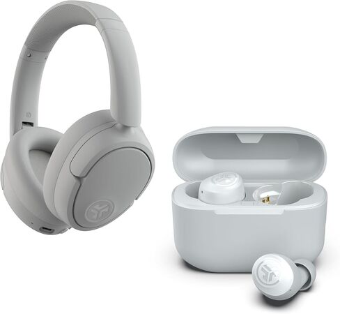JLab Cloud White Bundle, JBuds Lux ANC Wireless Headphones, Go Air Pop+ True Wireless Bluetooth Earbuds in Saudi Arabia