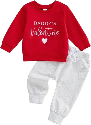 Thorn Tree My First Valentines Day Baby Girl Outfit Long Sleeve Newborn Sweater Pants Fall Winter Clothes Toddler Outfits in Kuwait