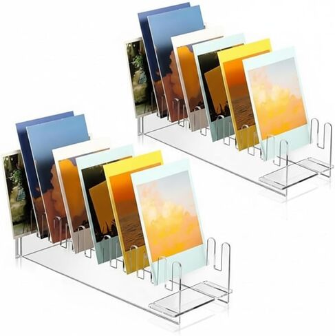 2 PCS 12 Tier Acrylic Greeting Card Display Display Card Card Display Stand Card Card Coaster حامل ملصق للبائعين للتجزئة Desk Desk Tabletop (أسود) in Saudi Arabia