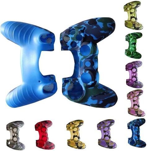 Camouflage Blue Silicone Cover for Controller Accessories Protective Case Smooth Grip in Kuwait