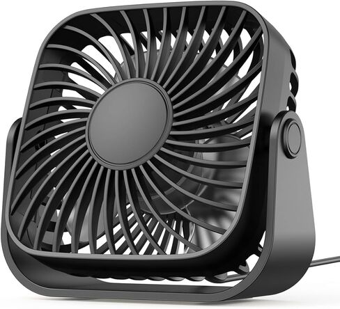 USB Desk Fan, Small Personal Cooling Fan with 3 Speeds, 360° Adjustment, Ultra Quiet Portable Mini Fan for Office, Home, Dorm (USB Powered) in Saudi Arabia