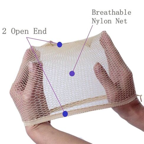 3 Packs Elastic Mesh Net Wig Caps for Women Open End Wig Cap for Long and Short Hair (3 Packs, Black) in Kuwait