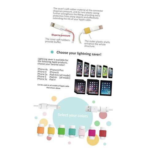 USB Cable Saver Protective Cover 5/5s/6/6s Compatible Metal Aluminum 4pcs Cable Protector in Saudi Arabia