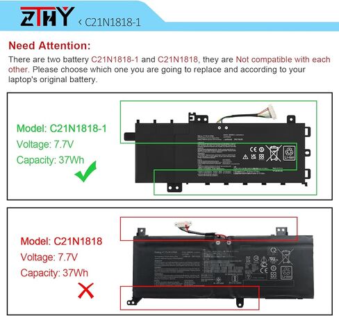C21N1818-1 Battery Replacement for ASUS VivoBook 15 X512 X512DA X512DK X512FA X512FB X512FJ X512FL X512J X512JA X512JF X512JP X512U X512UA X512UB X512UF K512 K512FA K512J K512JA K512JP F512DA F512FA in Kuwait
