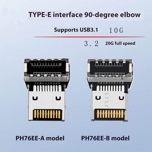 90 Degree Angled USB 3.2 Type E Internal Connectors Male and Female Port Adapter 20Gbps Transmission Motherboards Front Panel Installation in Saudi Arabia