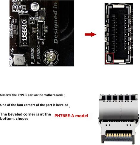 90 Degree Angled USB 3.2 Type E Internal Connectors Male and Female Port Adapter 20Gbps Transmission Motherboards Front Panel Installation in Saudi Arabia