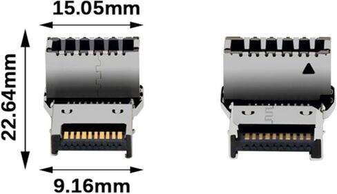 90 Degree Angled USB 3.2 Type E Internal Connectors Male and Female Port Adapter 20Gbps Transmission Motherboards Front Panel Installation in Saudi Arabia