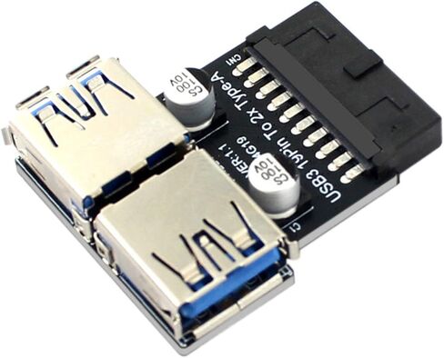 محول USB3.0 نوع C PH22T للوحة الأم 19/20PIN إلى مزدوج USB3.0A محول توسيع منفذ أنثى اللوحة الأم تمديد USB in Saudi Arabia