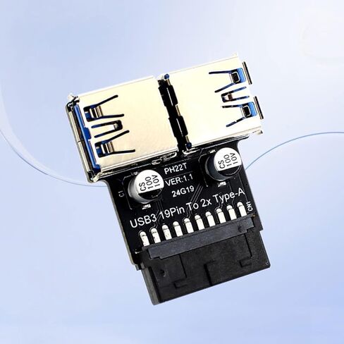 محول USB3.0 نوع C PH22T للوحة الأم 19/20PIN إلى مزدوج USB3.0A محول توسيع منفذ أنثى اللوحة الأم تمديد USB in Saudi Arabia