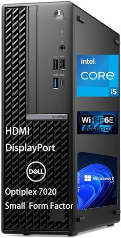 كمبيوتر مكتبي للأعمال Dell Optiplex 7020 SFF، Intel Core I5-14500، 14 نواة، 20 خيط، حتى 5 جيجا هرتز، ذاكرة الوصول العشوائي 16 جيجابايت 1 تيرابايت SSD، DVD-RW، RJ-45 Ethernet، HDMI، DP، WIFI6، بلوتوث، Windows 11 Pro in Kuwait