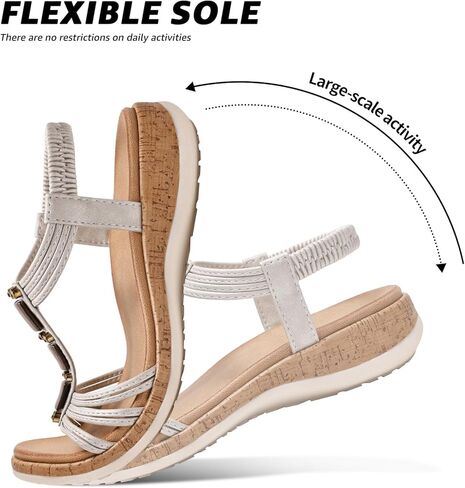 Littleplum النساء الصنادل المسطحة قوس دعم المفتوحة اصبع القدم عارضة الصيف منخفضة حذاء بكعب ويدج للمشي الشاطئ اليومي صنادل مريحة in Kuwait