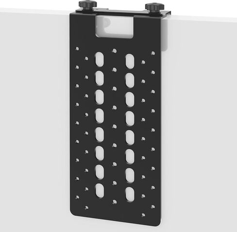 Metal Office Cubicle Monitor Mount Bracket, Height Adjustable VESA Monitor Mount Stand for Desk Partition, for 13" - 32" Cubicle Monitor Hanger, Clamp Hook Top Holds Up to 17.6 lbs, Black in Saudi Arabia