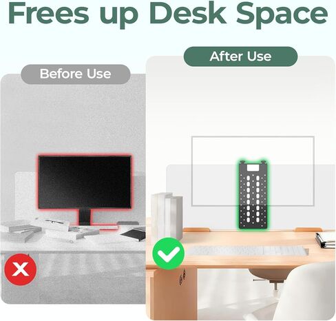 Metal Office Cubicle Monitor Mount Bracket, Height Adjustable VESA Monitor Mount Stand for Desk Partition, for 13" - 32" Cubicle Monitor Hanger, Clamp Hook Top Holds Up to 17.6 lbs, Black in Saudi Arabia