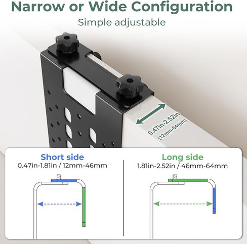 Metal Office Cubicle Monitor Mount Bracket, Height Adjustable VESA Monitor Mount Stand for Desk Partition, for 13" - 32" Cubicle Monitor Hanger, Clamp Hook Top Holds Up to 17.6 lbs, Black in Saudi Arabia