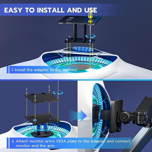 ARES WING Wall Mount Monitor Arm & VESA Adapter for Samsung Neo G9, G65B, G70A, G75T, G85NB, CRG9, CHG9, CHG90, and Odyssey G9 Monitors in Kuwait