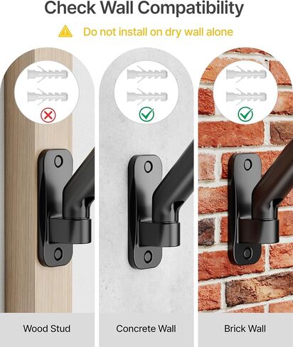 monTEK Single Monitor Wall Mount Bundle with VESA Extension Adapter, Full Motion Mechanical Spring Monitor Arm for 17–32 Inch Screens up to 19.8 lbs, Extended VESA Compatibility up to 300x300 in Saudi Arabia