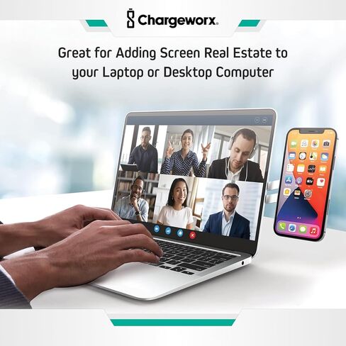 حامل هاتف مغناطيسي CHARGEWORX للكمبيوتر المحمول، حامل جانبي للكمبيوتر المحمول أو شاشة سطح المكتب، ظهر لاصق قوي، ذراع قابل للتعديل مع نقطة محورية، متوافق مع أجهزة MagSafe Apple iPhone وAndroid in Saudi Arabia