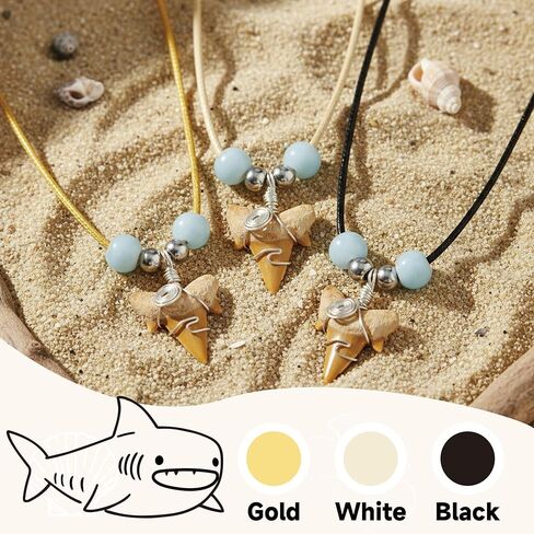 قلادة أسنان القرش الطبيعية من pepeluali، حبل قابل للتعديل لراكبي الأمواج على الشاطئ في هاواي، للرجال والأولاد، قلادات الشاطئ للنساء، مجوهرات على شكل سيرفر بيتشي in Kuwait