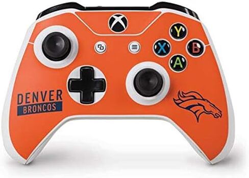 Skinit Decal Gaming Skin Compatible with Xbox One S Controller - Officially Licensed NFL Denver Broncos Orange Performance Series Design in Saudi Arabia