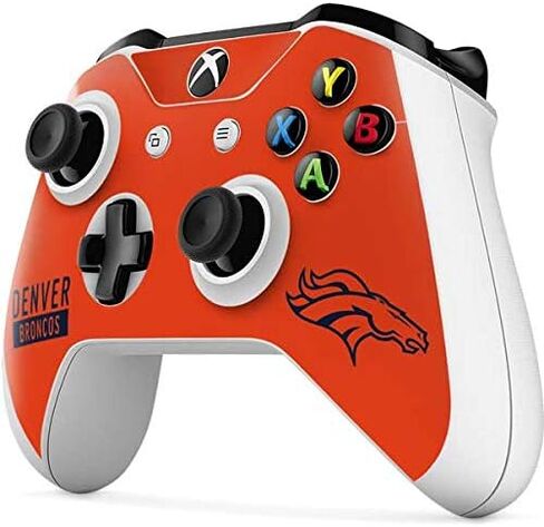 Skinit Decal Gaming Skin Compatible with Xbox One S Controller - Officially Licensed NFL Denver Broncos Orange Performance Series Design in Saudi Arabia