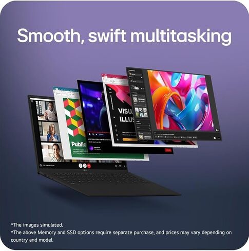 LG Gram 17" Touchscreen Laptop Copilot+ PC, Windows 11 Pro, 32GB DDR5, 2TB SSD, Intel Core Ultra 7 258V, 17 inch WQXGA Anti-Glare Touch Screen, Wi-Fi 7, Dolby Atmos, Backlit Keyboard, w/Accessories in Saudi Arabia