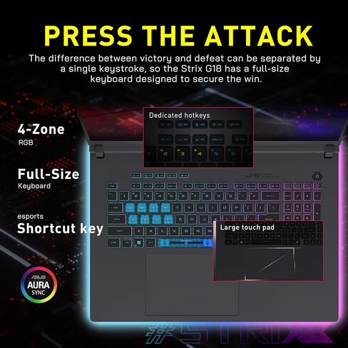 ASUS ROG Strix G18 18" 2.5K 240Hz Gaming Laptop, Intel Ultra 9 275HX, GeForce RTX 5070 Ti 12GB GDDR7, 32GB DDR5, 3TB Storage (2TB SSD+1TB Docking Station), Backlit Keyboard, Wi-Fi 7, Win 11 Pro, Gray in Saudi Arabia