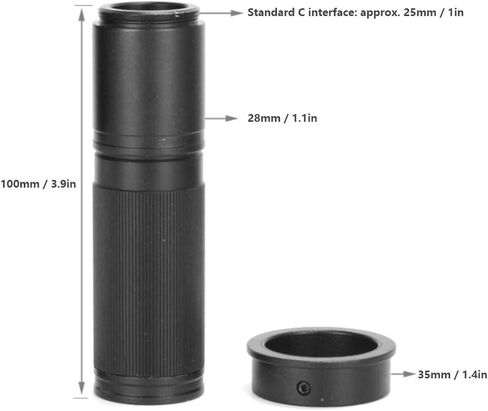 120x Zoom C Mount Lens, Bright Image, Exquisite Workmanship for Industry Microscope Camera, Suitable for All Microscopes in Saudi Arabia