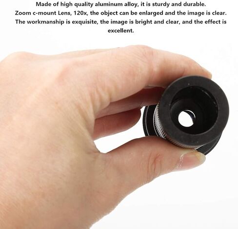 120x Zoom C Mount Lens, Bright Image, Exquisite Workmanship for Industry Microscope Camera, Suitable for All Microscopes in Saudi Arabia