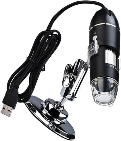 High-Definition 1600x USB Digital Electron Microscope for Home Use, Science Electronic Magnifier with Adjustable Focus and LED Light, Portable Microscope for Students and Hobbyists in Saudi Arabia