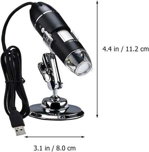 High-Definition 1600x USB Digital Electron Microscope for Home Use, Science Electronic Magnifier with Adjustable Focus and LED Light, Portable Microscope for Students and Hobbyists in Saudi Arabia