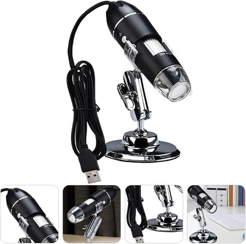 High-Definition 1600x USB Digital Electron Microscope for Home Use, Science Electronic Magnifier with Adjustable Focus and LED Light, Portable Microscope for Students and Hobbyists in Saudi Arabia