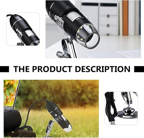 High-Definition 1600x USB Digital Electron Microscope for Home Use, Science Electronic Magnifier with Adjustable Focus and LED Light, Portable Microscope for Students and Hobbyists in Saudi Arabia