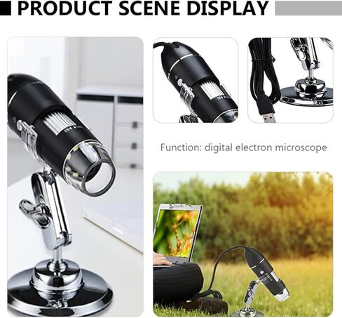 High-Definition 1600x USB Digital Electron Microscope for Home Use, Science Electronic Magnifier with Adjustable Focus and LED Light, Portable Microscope for Students and Hobbyists in Saudi Arabia
