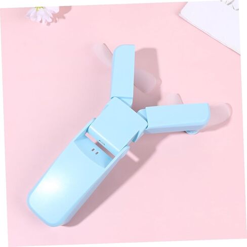 Gadpiparty Portable Mini USB Rechargeable Fan Dual-headed Folding Handheld Fan Lightweight Blue for Travel Outdoor Office Use in Saudi Arabia