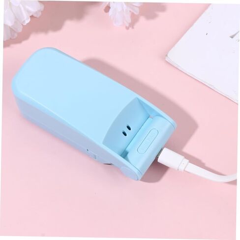 مروحة فانزاك USB صغيرة قابلة للطي برأسين، مروحة تبريد صغيرة قابلة لإعادة الشحن للسفر في الهواء الطلق والمكتب باللون الأزرق السماوي in Kuwait