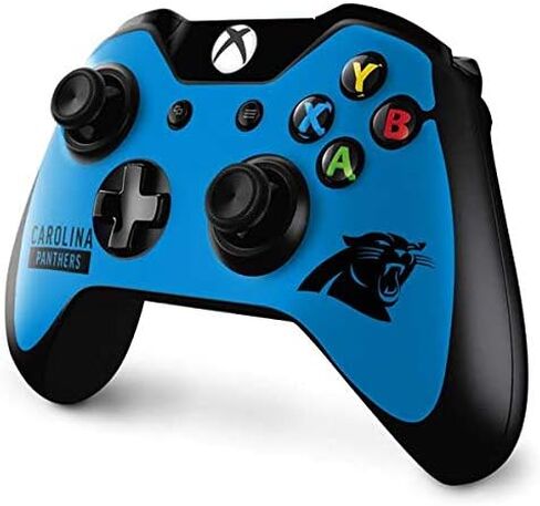 ملصق Skinit المخصص للألعاب متوافق مع وحدة تحكم Xbox One - تصميم سلسلة الأداء NFL Carolina Panthers Blue المرخص رسميًا in Kuwait