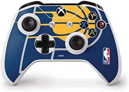 ملصق Skinit المخصص للألعاب متوافق مع وحدة تحكم Xbox One S - تصميم شعار كبير مرخص رسميًا من NBA Indiana Pacers in Kuwait
