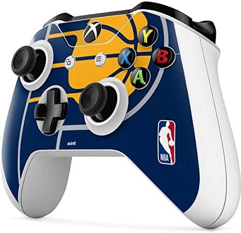 ملصق Skinit المخصص للألعاب متوافق مع وحدة تحكم Xbox One S - تصميم شعار كبير مرخص رسميًا من NBA Indiana Pacers in Kuwait
