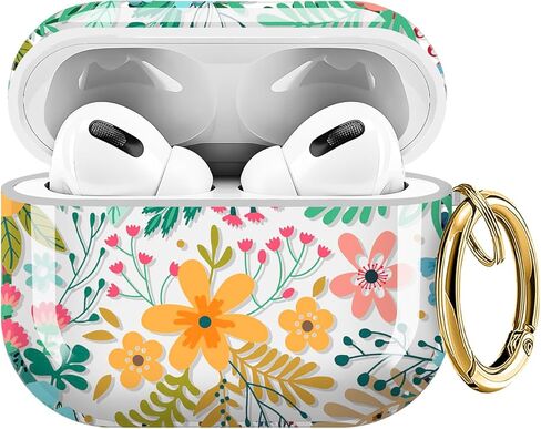 حافظة ZEKICE لـ AirPods Pro 3 Generation، حافظة Air Pod Pro 3 شفافة على شكل زهرة للنساء، غطاء AirPod Pro 3 ناعم وجذاب مع حزام سلسلة مفاتيح لغطاء AirPod Pro 3 2025 أوراق زرقاء in Kuwait