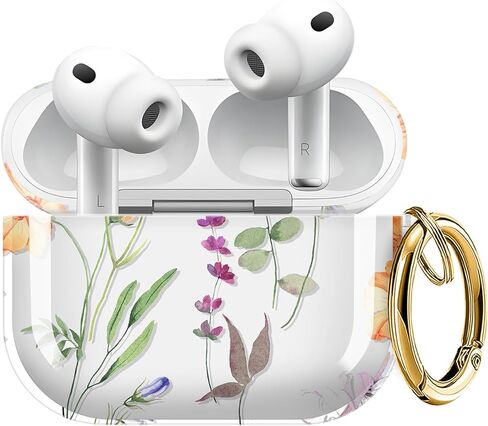 حافظة ZEKICE لـ AirPods Pro 3 Generation، حافظة Air Pod Pro 3 شفافة على شكل زهرة للنساء، غطاء AirPod Pro 3 ناعم وجذاب مع حزام سلسلة مفاتيح لغطاء AirPod Pro 3 2025 أوراق زرقاء in Kuwait