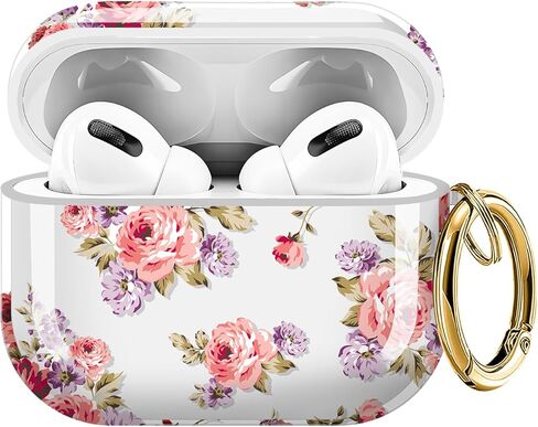حافظة ZEKICE لـ AirPods Pro 3 Generation، حافظة Air Pod Pro 3 شفافة على شكل زهرة للنساء، غطاء AirPod Pro 3 ناعم وجذاب مع حزام سلسلة مفاتيح لغطاء AirPod Pro 3 2025 أوراق زرقاء in Kuwait